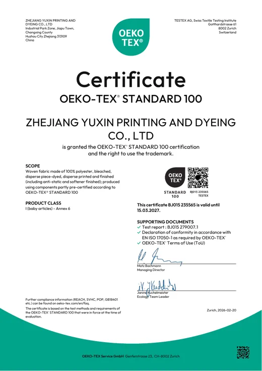OEKO-TEX® STANDARD 100 · View certification details
