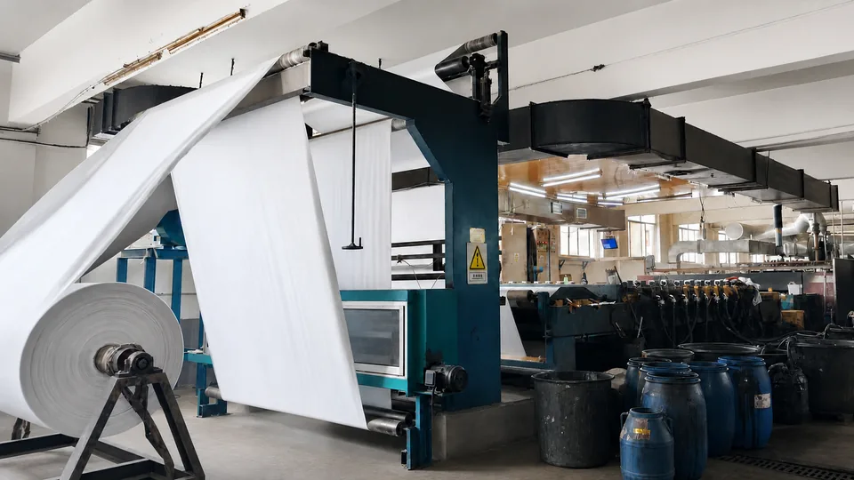 Continuous white-fabric production equipment at YUXIN Textile