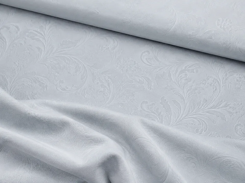 Pale-blue recessed embossed microfiber brushed polyester fabric