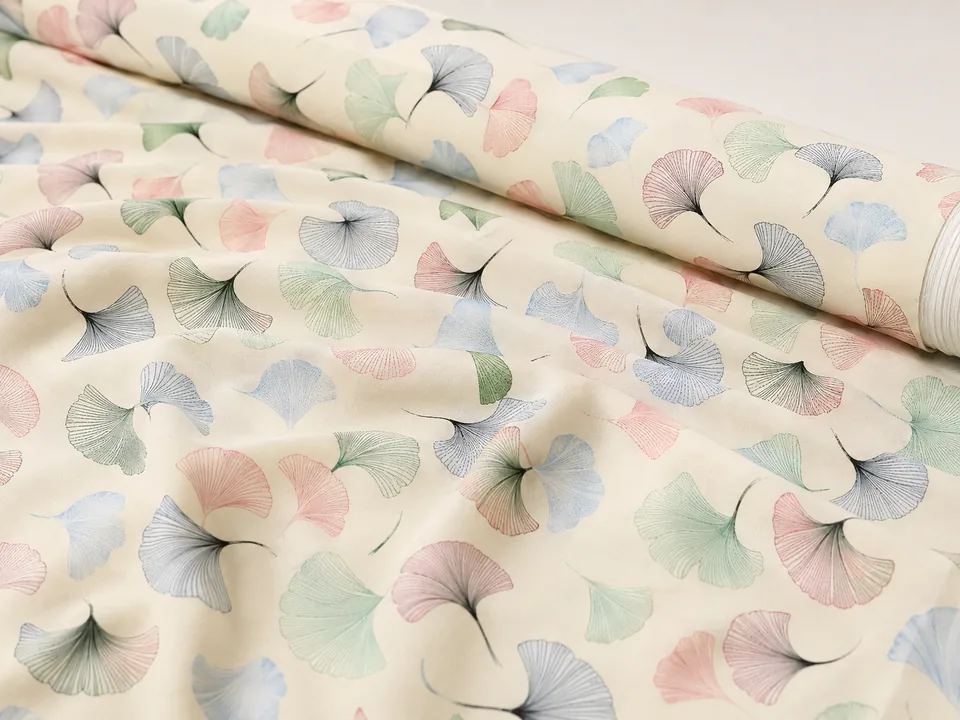 Y12481-11 ginkgo microfiber nano-printed brushed polyester fabric