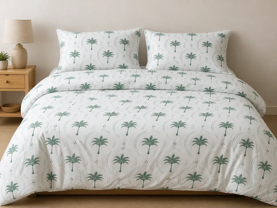 bedding application of Y12701-3 printed brushed bedding fabric