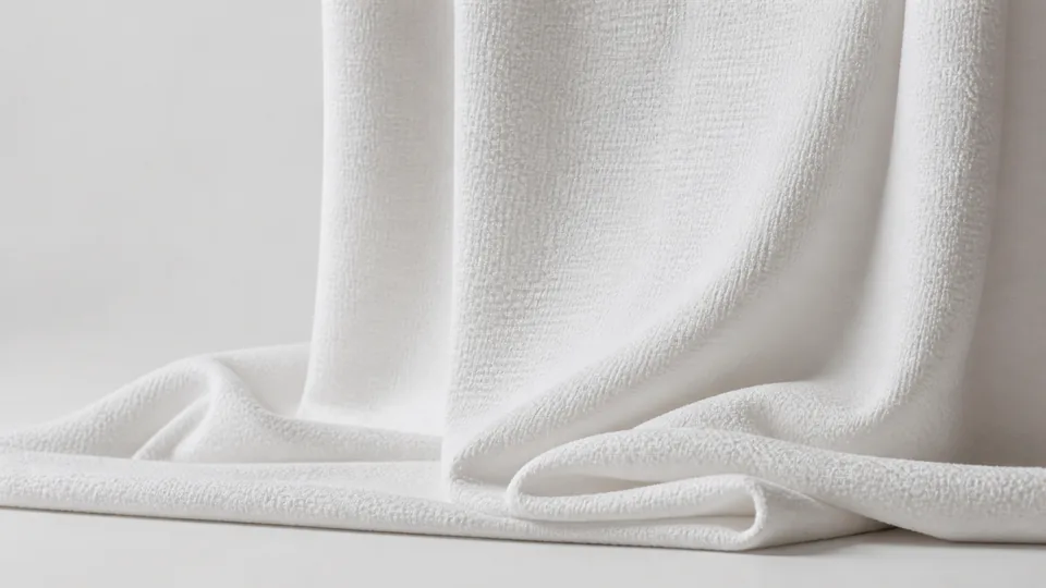 Fine micro-crinkled polyester seersucker-effect fabric